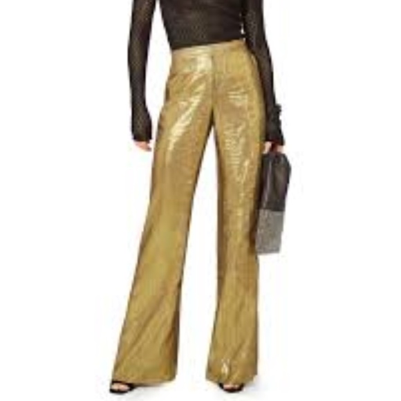 10 Crosby Derek Lam Pants - Derek Lam 10 Crosby Wide Leg Gold Trousers NEW!